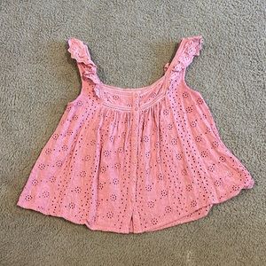 Pink Eyelet Top